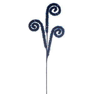 Vickerman RPQ251917 - 29 in. Black Sequin Swirl Artificial Spray - 3 Pack 