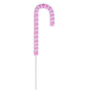 Vickerman RPQ252179 - 23.5 in. Pink Candy Cane Stem Artificial Spray - 3 Pack