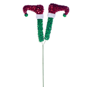 Vickerman RPQ253527 - 27.5 in. Red/White/Green Elf Legs Artificial Spray 