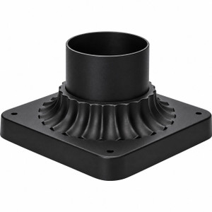 3-Inch Post Light Pedestal Mount - Black Aluminum Pier Mount Adapter 