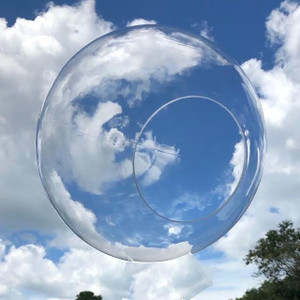 24" Clear Acrylic Light Globe with Neckless Opening