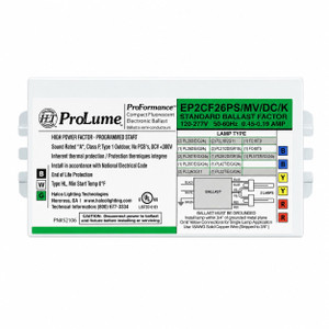 Halco 52106 - EP2CF26PS/MV/DC/K - Prolume 26W 2 Lamp CFL Light Ballast 