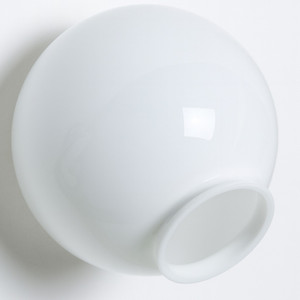 8" Plastic White Light Globe with 4" Neck 