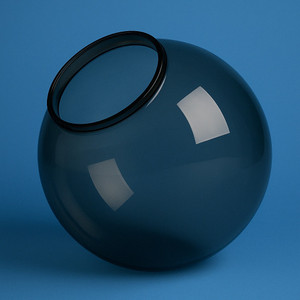 10" Smoke Acrylic Plastic Light Globe with 4" Neck Lip 