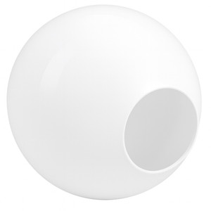 18" White Polycarbonate Replacement Light Globe Neckless 5.25" Opening 
