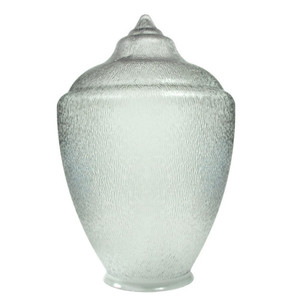 LBS Lighting 23" Clear Texture Acorn Street Lamp Plastic Cover with 8" Neck Flange  88064-CL-8F