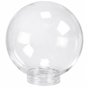 Clear 8" Plastic Light Globe with Threaded Screw Neck 