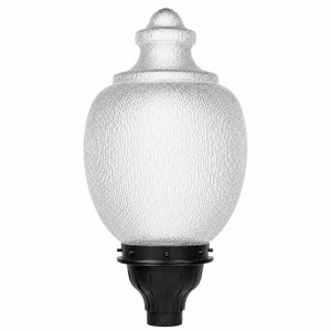 Commercial Acorn Decorative Street Light Fixture with Clear Textured Polycarbonate Globe 