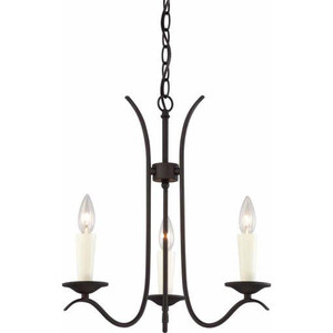 Volume Lighting V3003-79 - 3-Light Antique Bronze Candle Chandelier