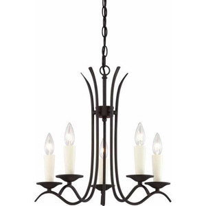 Volume Lighting V3005-79 - 5-Light Antique Bronze Candle Chandelier