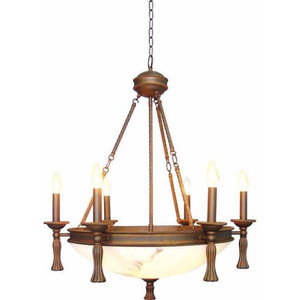 Volume Lighting V3440-31 Italian Dusk Chandelier with Alabaster Glass