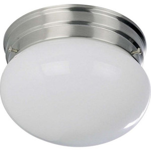 Volume Lighting V7006-33 - Brushed Nickel Mushroom Flush Mount - White Glass