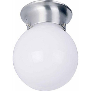 Volume V7309-33 – Brushed Nickel Ceiling Flush Mount with White Glass Globe