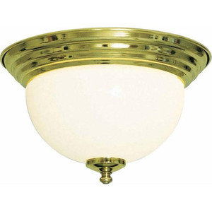 Volume Lighting V7510-2 - Polished Brass Flush Mount - White Glass Dome