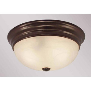 Volume Lighting V7570-79 - Antique Bronze Flush Mount - Alabaster Glass Dome