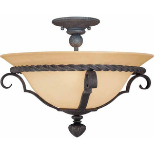 Volume Lighting V4563-36 Indoor Antique Iron Semi Flush-Mount