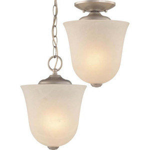 Volume Lighting V5070-62 Nickel Bowl Shaped Pendant or Semi-Flush