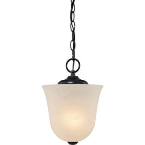 Volume Lighting V5070-79 - Antique Bronze Pendant - Tan Glass Bell Shade
