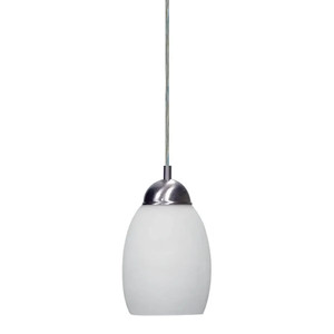Volume Lighting V1775-33 - Brushed Nickel Mini Pendant - White Glass Shade