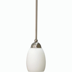 Volume Lighting V2321-33 - Brushed Nickel Mini Pendant - White Glass