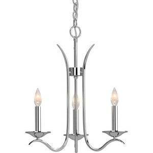 Volume Lighting V3003-93 - 3-Light Polished Nickel Candle Chandelier