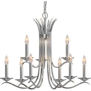 Volume Lighting V3009-93 Indoor Polished Nickel Hanging Chandelier
