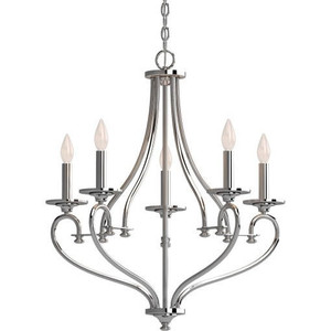 Volume Lighting V3185-3 - 5-Light Chrome Candle Chandelier