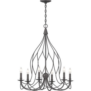 Volume Lighting V3856-79 Sculptural Candle Style Hanging Chandelier