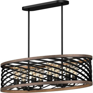 Volume Lighting V4548-84 Black Walnut Downrod Pendant Chandelier