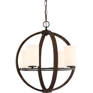 Volume Lighting V4654-61 Indoor Bronze Walnut Globe Hanging Chandelier