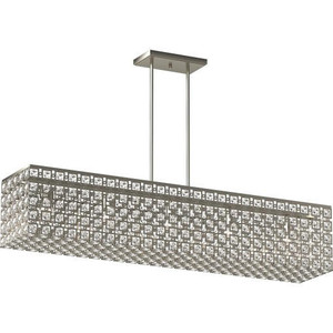 Volume Lighting V5215-33 Brushed Nickel Rectangle Linear Downrod Pendant