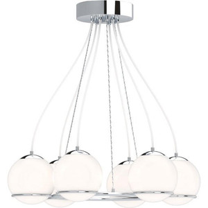 Volume Lighting V9986-3 - Chrome Cluster Pendant - White Glass Globes