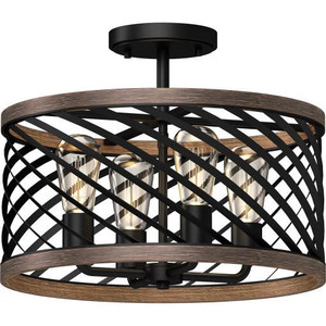 Volume Lighting V4544-84 Indoor Black Walnut Semi Flush-Mount
