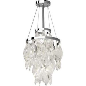 Volume Lighting V1374-3 - Chrome Semi-Flush Mount - Clear Twisted Glass Drops