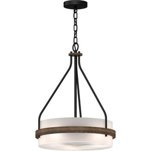 Volume Lighting V4773-84 Indoor Walnut & Black Mini Hanging Chandelier
