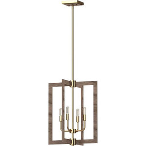 Volume Lighting V5355-74 - Pecan and Antique Gold Mini Chandelier - Open Frame