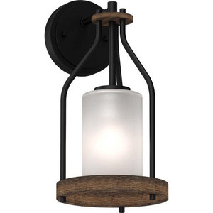 Volume Lighting V4741-84 Indoor Walnut & Black Vanity Wall Sconce