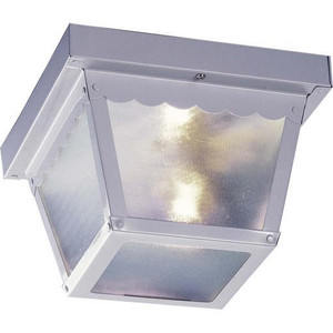 Volume Lighting V7231-6 - White Outdoor Square Ceiling Light - Textured Glass