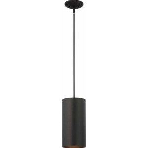 Volume Lighting V9606-5 - 6 in Diameter Black Cylinder Pendant - 12 in High