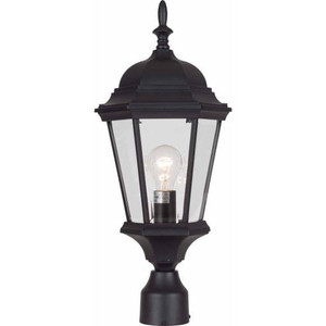 Volume Lighting V8226-5 - Black Outdoor Post Mount Lantern - Clear Glass