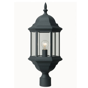 Volume V8126-5 - Black Outdoor Post Mount Lantern - Cast Aluminum