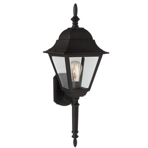 Volume V8310-5 - Black Outdoor Wall Sconce Lantern - Clear Beveled Glass