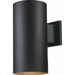 Volume Lighting V9626-5 - Black Outdoor Cylinder Wall Light