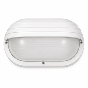 White Eyelid Half Oval Outdoor Nautical Integrated LED Wall Light