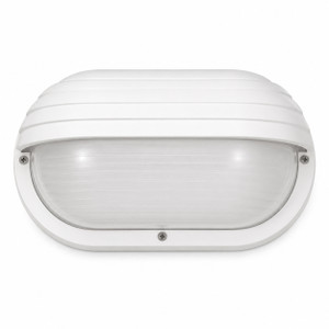 White Eyelid Half Oval Outdoor Nautical Integrated LED Wall Light 