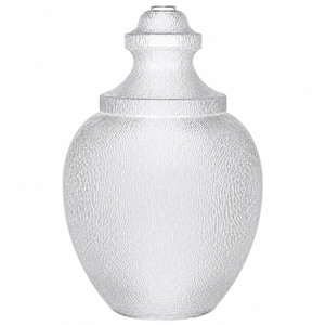 16" Clear Textured Post Top Acorn with 5.25" Neckless Opening 