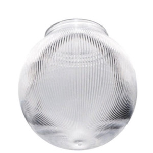 Satco 50-927 - 6" Clear Prismatic Glass Globe Shade - 3-1/4" Screw Neck