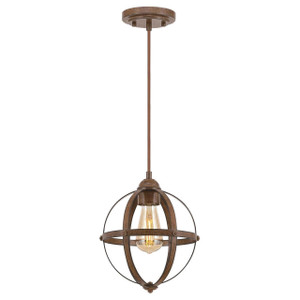 Westinghouse 6110600 - 1-Light Barnwood Orb Mini Pendant - 9 in Diameter - Stella Mira