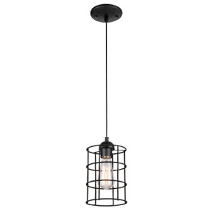 Westinghouse 6100600 - 1-Light Oil Rubbed Bronze Cage Mini Pendant - 6 in Diameter