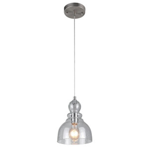 Westinghouse 6100700 - 1-Light Brushed Nickel Mini Pendant - 7 in Diameter